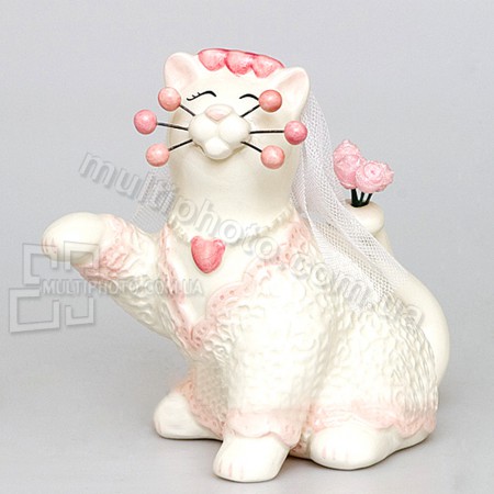 Фарфоровая статуэтка Pavone CMS кошка Невеста 12 см