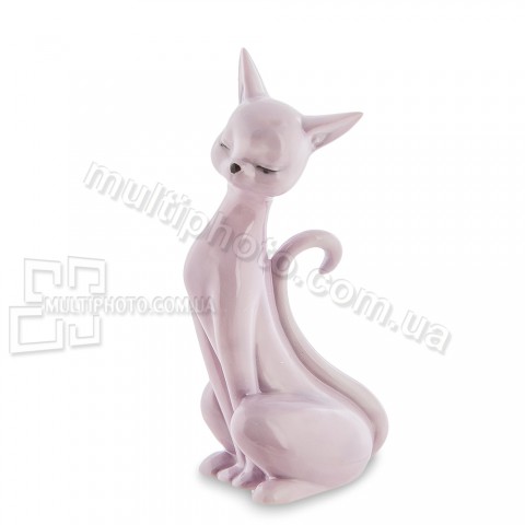 Фарфоровая статуэтка Pavone JP кошка розовая 12 см