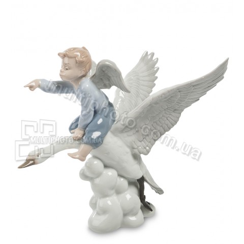 Статуэтка из фарфора Pavone JP-22-2 Ангел на птице