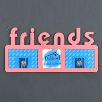 Мультирамка с надписью Friends на 3 фото розовая