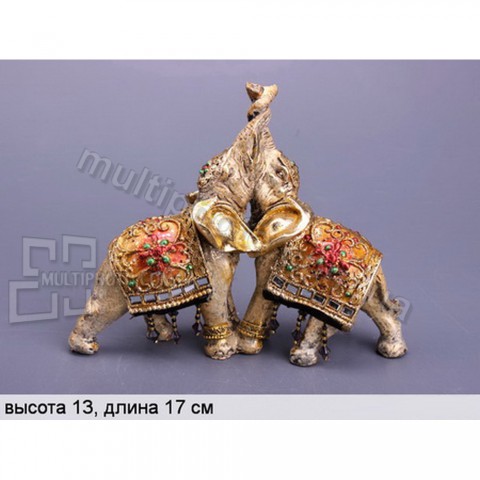 Фигурка декоративная Влюбленные индийские слоны