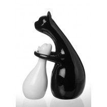 Керамическая статуэтка Eterna 3791А Кошка и котенок черно-белая