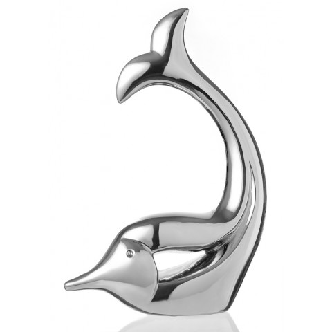Статуэтка из керамики Eterna 4015А дельфин серебряный большой