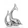 Статуэтка из керамики Eterna 4016А дельфин серебряный маленький