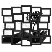 Деревянная мультирамка на  25 фото Восток черная 85x70 см