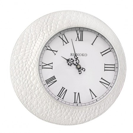 Часы настенные Runoko Leather White