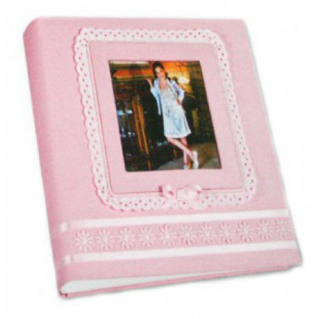 Кожаный фотоальбом детский Inobili Tenerezza розовый TENros 33x33см