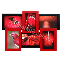 Мультирамка Красное и черное на 6 фото Руноко 50x33см