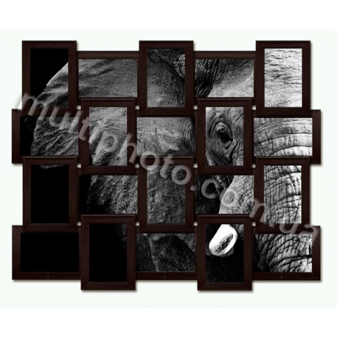Мультирамка Конкорд черная на 20 фотографий со Стеклом