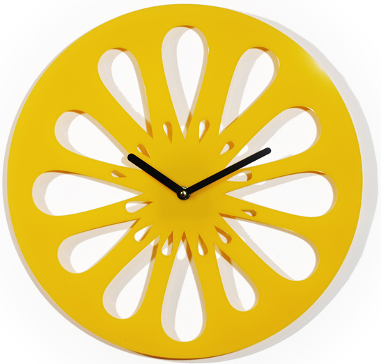 дизайнерские часы желтые