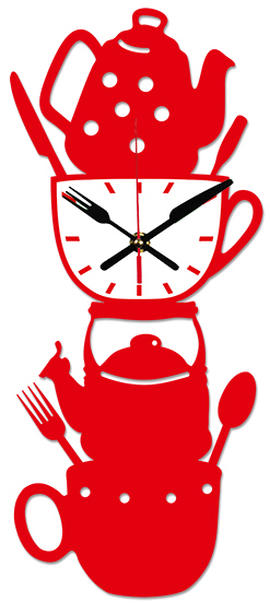 Часы кухонные в красном цвете